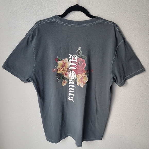 AllSaints Oshiba Crewneck Short Sleeve Graphic Tee, Size Small, Washed Black - Picture 5 of 10
